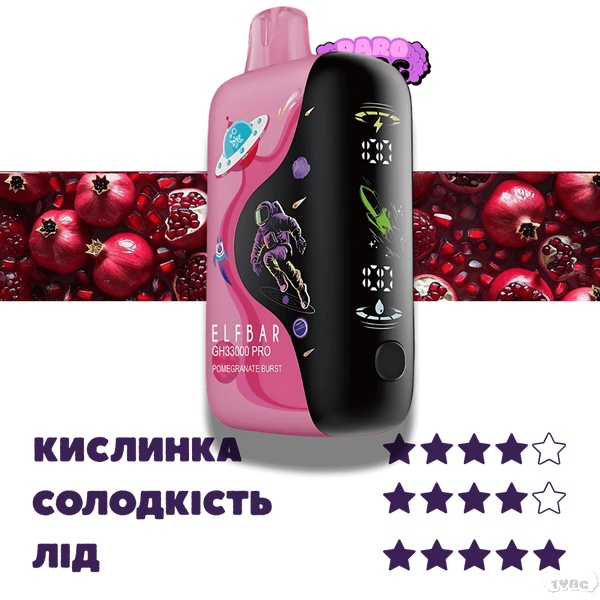 Elf Bar GH 33000 Pomegranate Burst (Гранат) &ndash; Одноразовая Электронная Сигарета 782516 фото